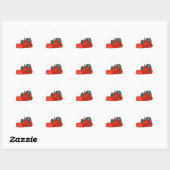 Big Red Bulldozer Driehoek Sticker (Vel)
