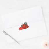 Big Red Bulldozer Driehoek Sticker (Envelop)