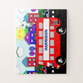 Big Red Bus Cute Speciaal Kind Legpuzzel (Verticaal)