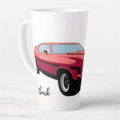 Big Red Car Latte Mug – Custom Text Car Lover  Mok (Linkerhoek)