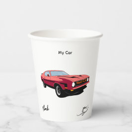 Big Red Car Paper Cup – Custom Text Party Cup Papieren Bekers