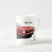 Big Red Car Specialty Mug – Custom Text Car Lover  (Devant droit)