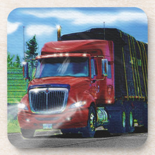 Big Red Cargo Truck voor Truckers & Truck-Lovers Onderzetter