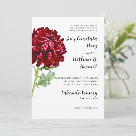 Big Red Chrysanthemum Kaart (Staand voorkant)