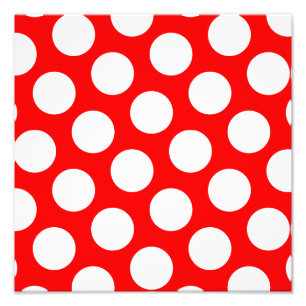 Big Red en White Polka Dots Foto Afdruk