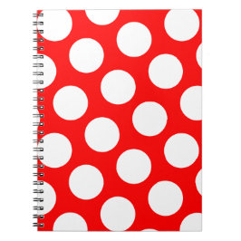Big Red en White Polka Dots Notitieboek