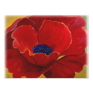 Big Red Floral Poster