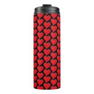 Big Red Heart, Love, black Valentijnsdag Thermosbeker
