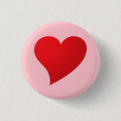 Big Red Heart, Love, roze Ronde Button 3,2 Cm (Voorkant)