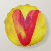 Big Red Heart Rond Kussen (Achterkant)