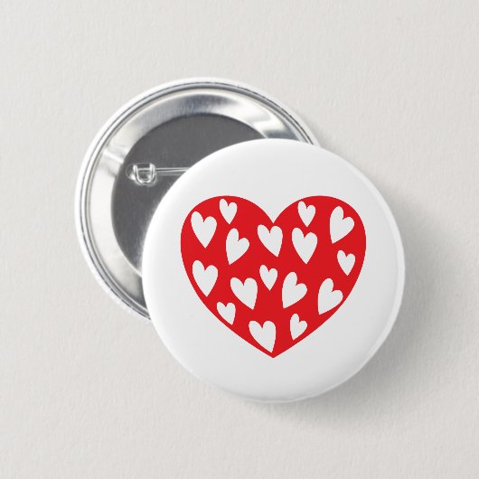 Big Red Heart Ronde Button 5,7 Cm (Voorkant /achterkant)