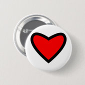 Big Red Heart Ronde Button 5,7 Cm (Voorkant /achterkant)