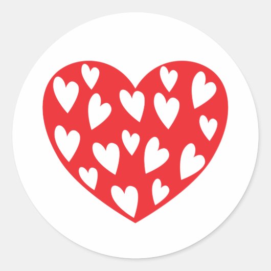 Big Red Heart Ronde Sticker (Voorkant)