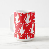 Big Red Hearts tasse de papier (Devant gauche)
