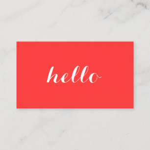 Big Red Hello II Carte de visite simplement indiqu