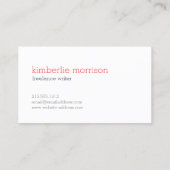 Big Red Hello II Carte de visite simplement indiqu (Dos)