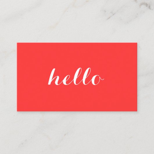 Big Red Hello II Carte de visite simplement indiqu (Devant)