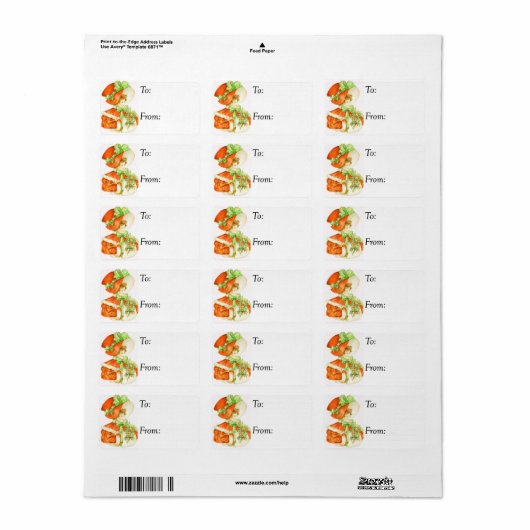  Big Red kerstcadeau Label (Full Sheet)