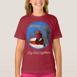 Big Red Lighthouse Painting - Original T-Shirt