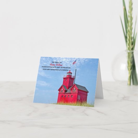 Big Red Lighthouse Sympathy Merci (Devant)