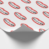 Big Red Lips met Teeth Cadeaupapier (Hoek)