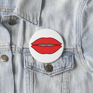 Big Red Lips Ronde Button 7,6 Cm