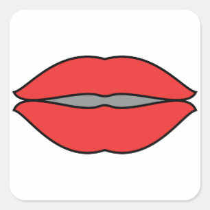 Big Red Lips Vierkante Sticker