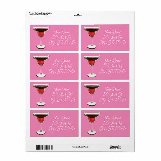 Big Red Margarita Cocktail Drink Thunder_Cove Etiket (Full Sheet)