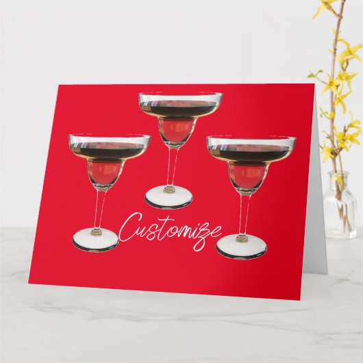 Big Red Margarita Cocktail Drink Thunder_Cove Kaart (Gele Bloem)
