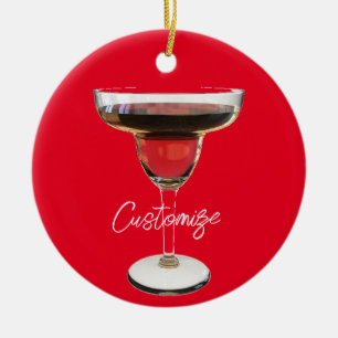 Big Red Margarita Cocktail Drink Thunder_Cove Keramisch Ornament