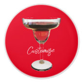 Big Red Margarita Cocktail Drink Thunder_Cove Keramische Knop (Voorkant)