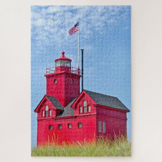 Big Red Michigan Lighthouse Legpuzzel (Verticaal)