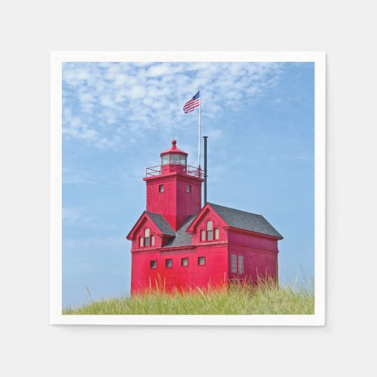 Big Red Michigan Lighthouse Servet (Voorkant)