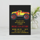 Big Red Monster Truck Invitations de fête d'annive (Debout devant)