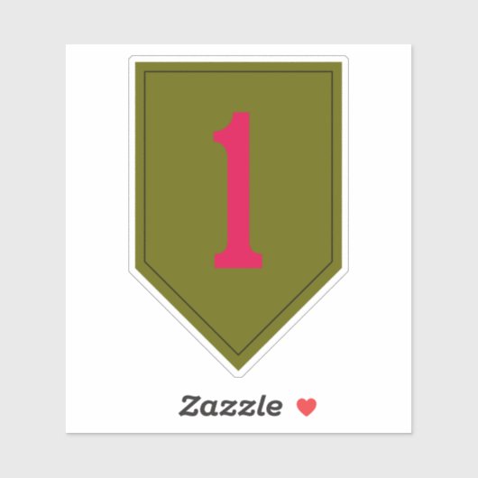 Big Red One vinyl gesneden sticker (Vel)