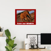 Big Red Photo Save Our Wildlife Poster (Bureau à domicile)