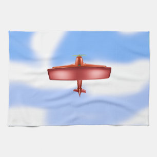 Big Red Plane Aviation SkyBlueClouds Serviette de
