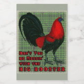 Big Red Rooster Voedselcontainer Etiket (Enkel label)