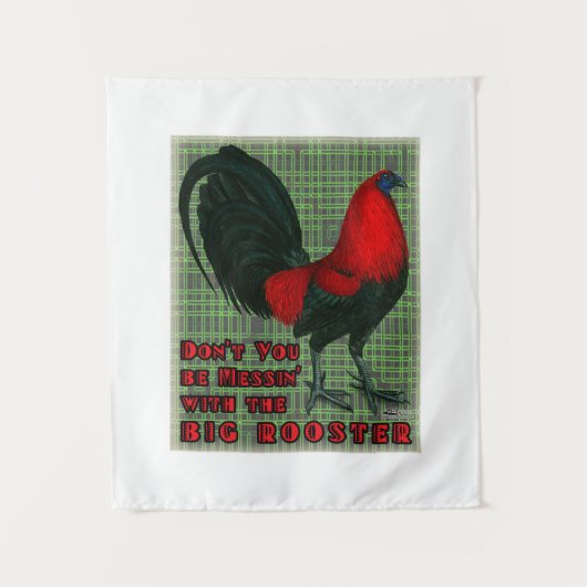 Big Red Rooster Wandkleed (Voorkant)