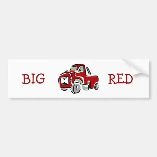 Big Red Truck Bumpersticker (Voorkant)