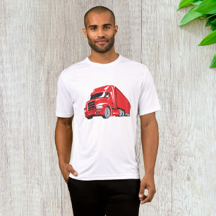 Big Red Truck Mannen Actief T-shirt