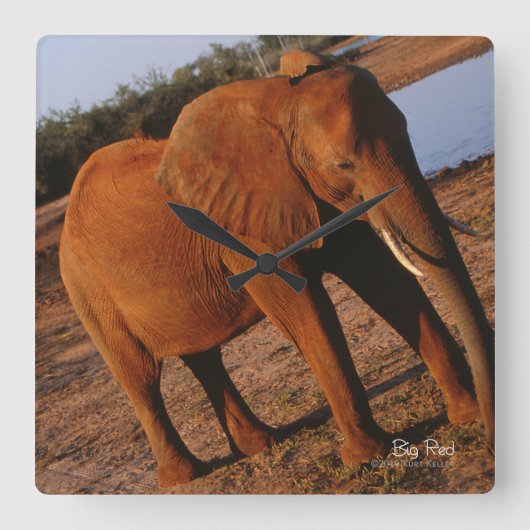 Big Red Vierkante Klok (Voorkant)