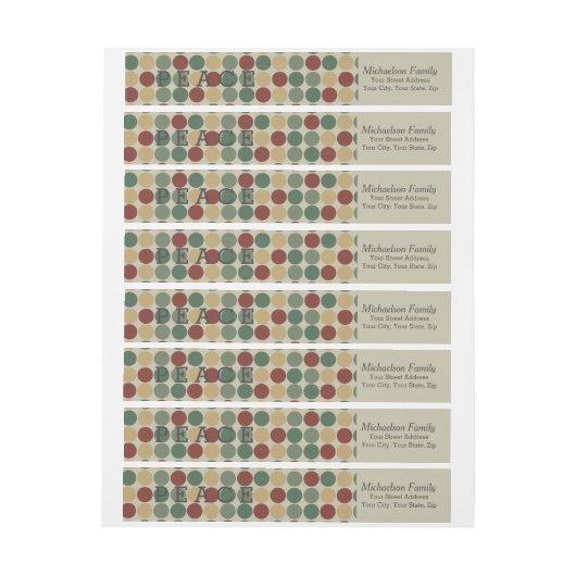 Big Retro Dots Holiday Wraparound Étiquette (Feuille)