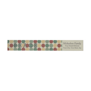 Big Retro Dots Holiday Wraparound Étiquette