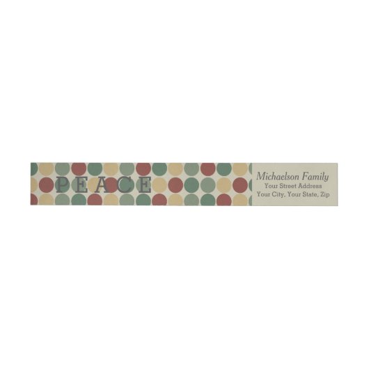 Big Retro Dots Holiday Wraparound Étiquette (Individuel)