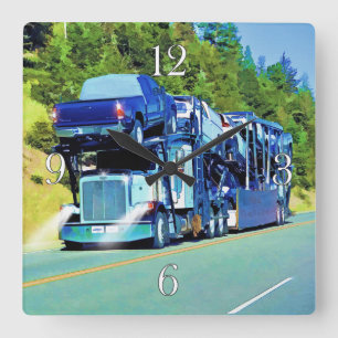 Big Rig Car Transporter voor truckers Vierkante Klok