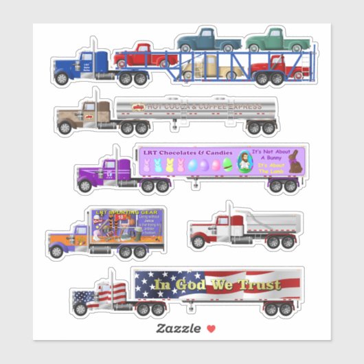 Big Rig en Little Red Truck Stickers (Vel)