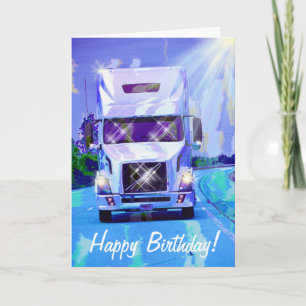 Big Rig Heavy Transport Truck-lover Birthday Kaart