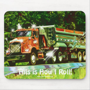 Big Rig Red Cargo Truck voor kinderen en truckers Muismat