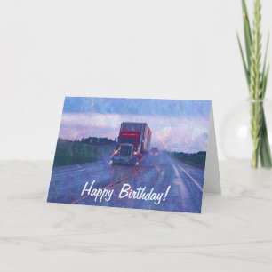 Big Rig Road-liner Truck-lover Birthday Kaart